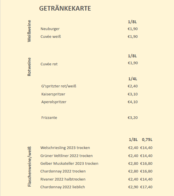 Getraenkekarte Responsive